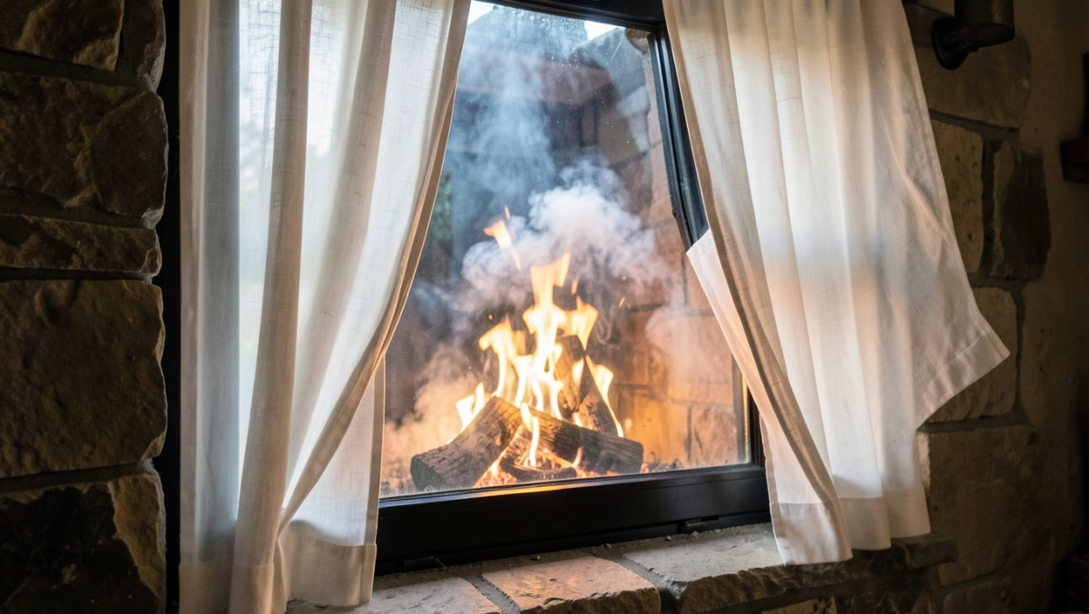 Odległość kominka od okna