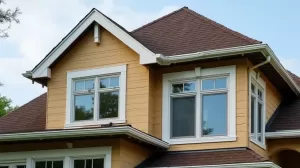 Brązowy dach białe okna jaka elewacja