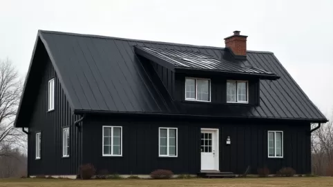 Czarny dach białe okna jaka elewacja