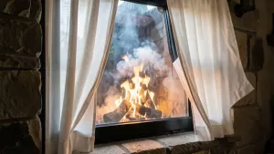 Odległość kominka od okna