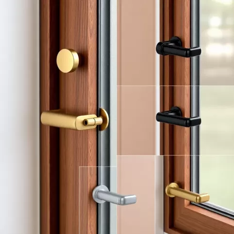 Okna orzech jakie klamki