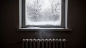 Otwarte okno a odkręcony grzejnik