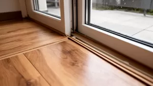 Wykończenie paneli przy oknie tarasowym